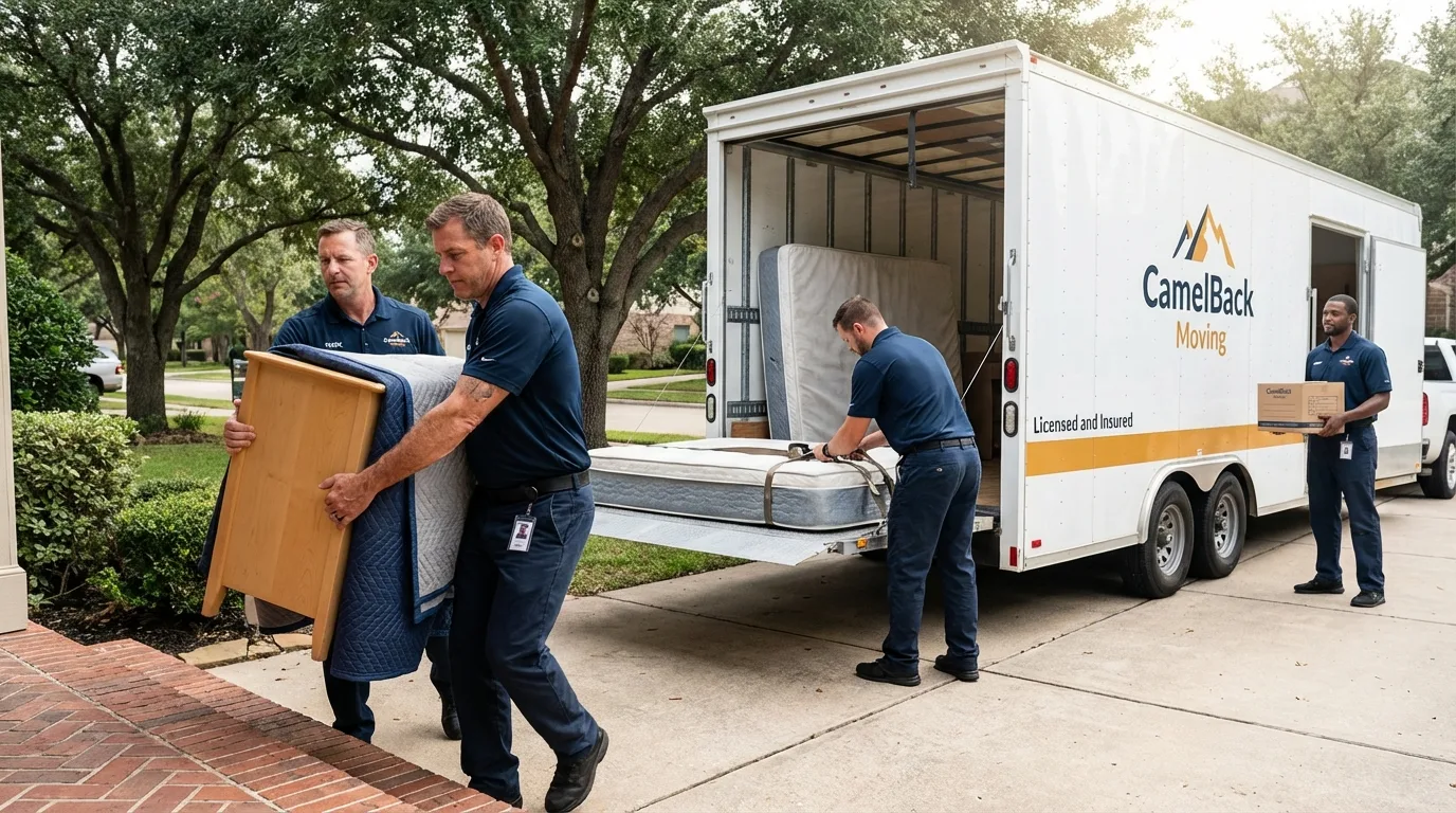 Crew loading residential truck for cross-state move from Walhalla, SC
